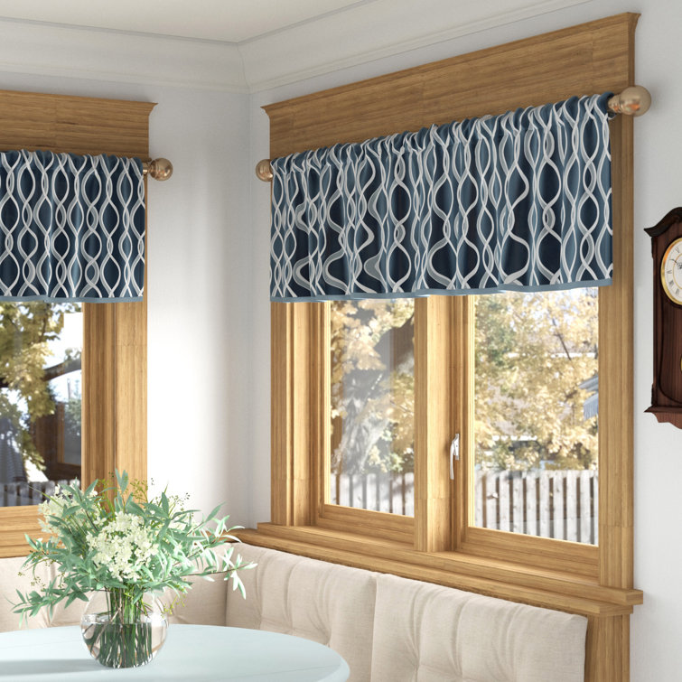Lark Manor Kristy Geometric Tailored 50'' Window Valance & Reviews
